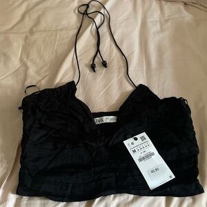 Zara Draped Crop Top sz M